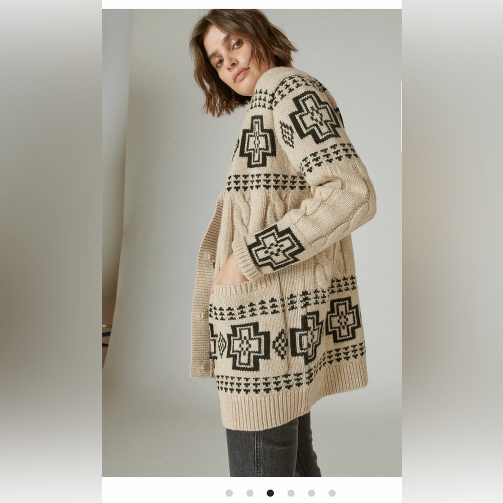 Iconic Pendleton Harding Lambswool Cable Cardigan… - image 5